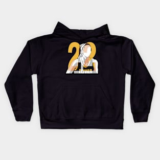 22 Caitlin Clark Jersey Number Dynamic Athlete Iowa Basketball Silhouette BASKETBALL-14 Kids Hoodie